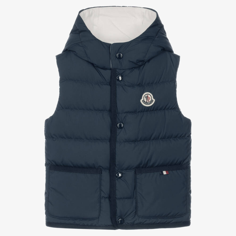 Moncler Enfant-Boys Navy Blue Down Padded Pax Gilet | Childrensalon