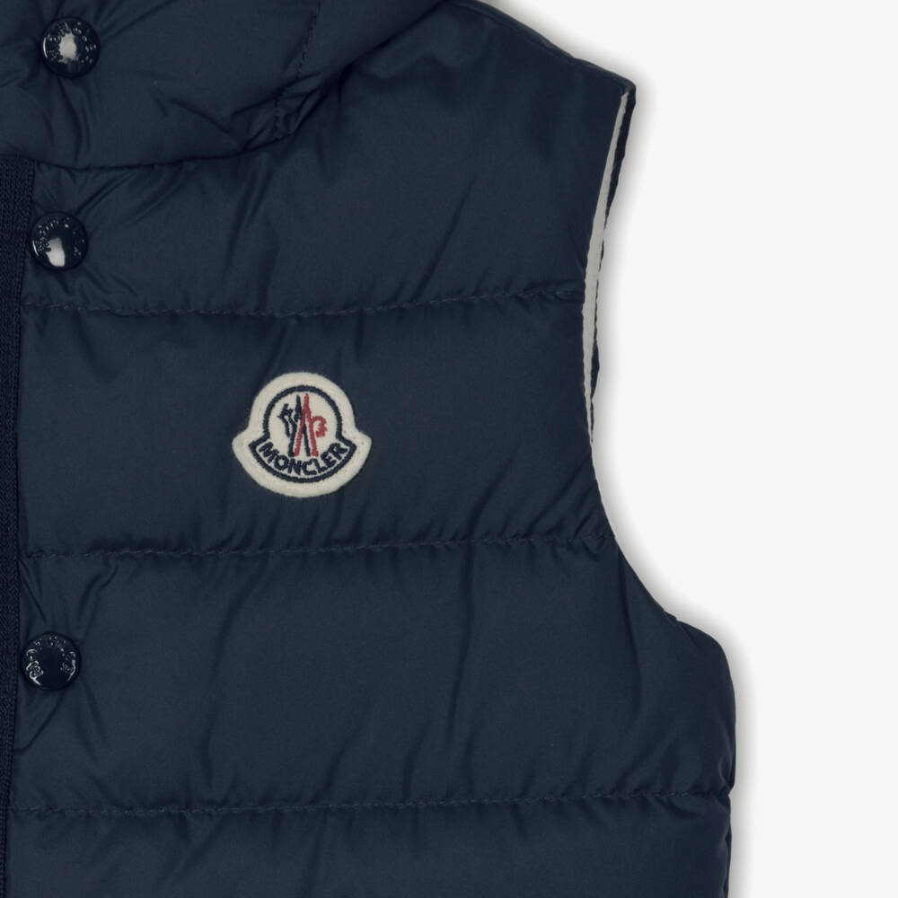 Moncler Enfant-Boys Navy Blue Down Padded Pax Gilet | Childrensalon