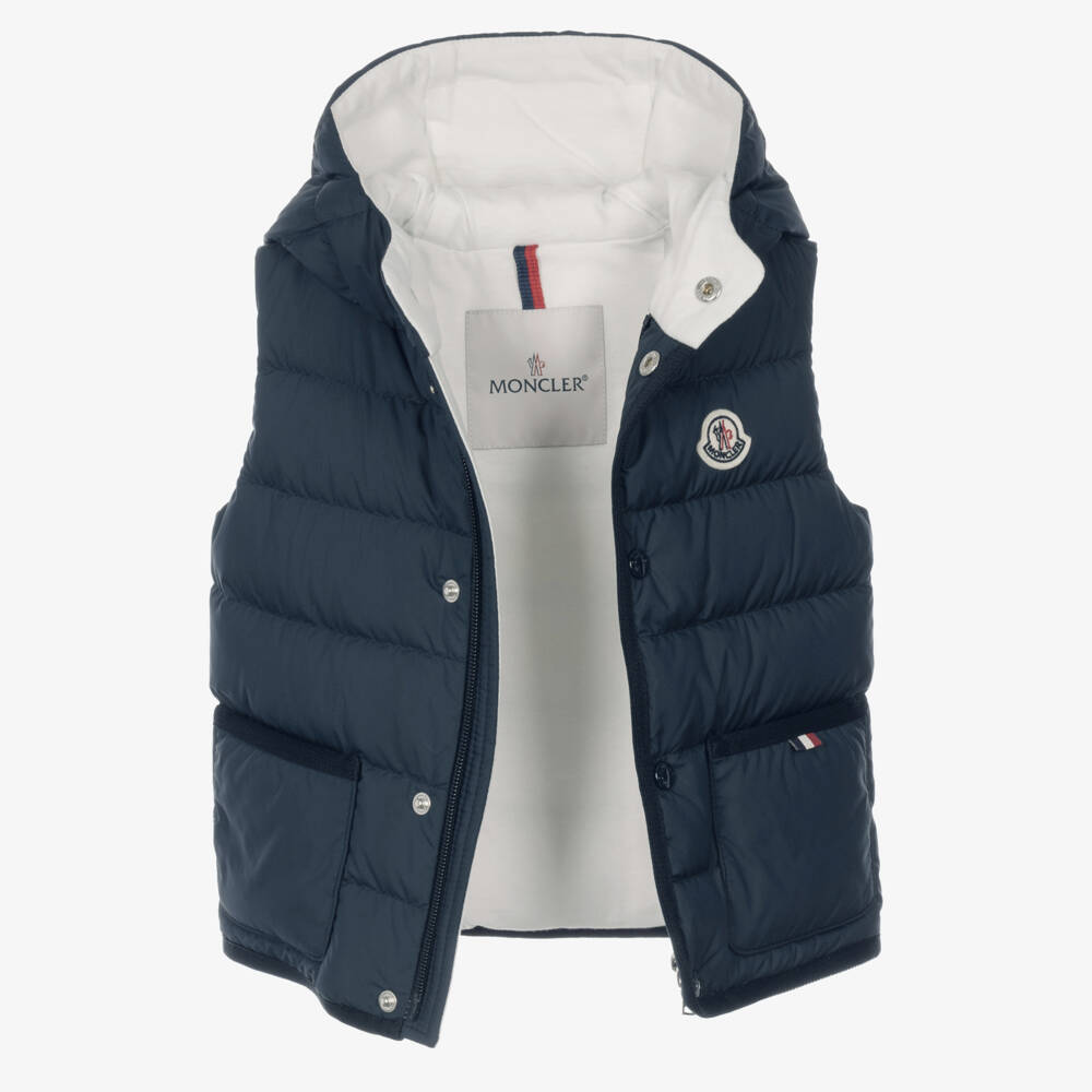 Moncler Enfant-Boys Navy Blue Down Padded Pax Gilet | Childrensalon