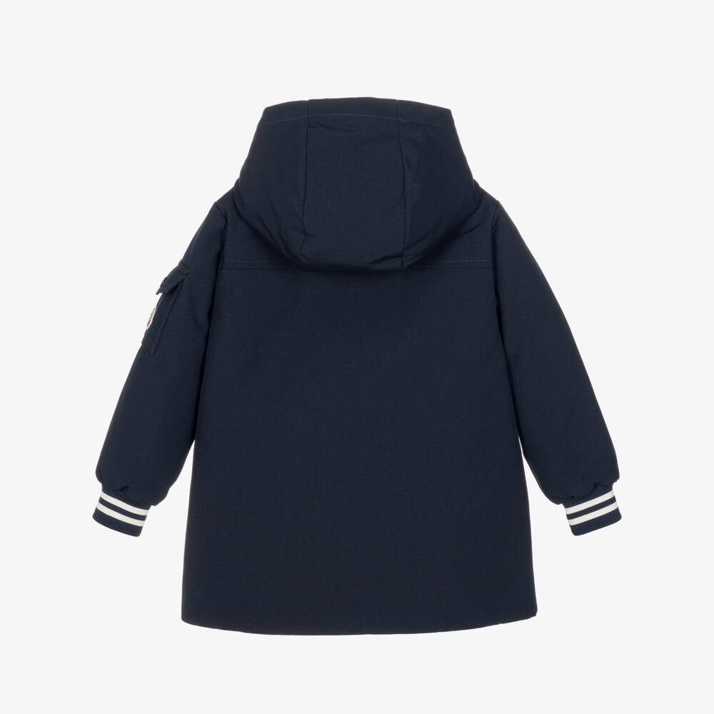 Moncler Enfant-Boys Navy Blue Ever Parka Coat with Down Padding | Childrensalon