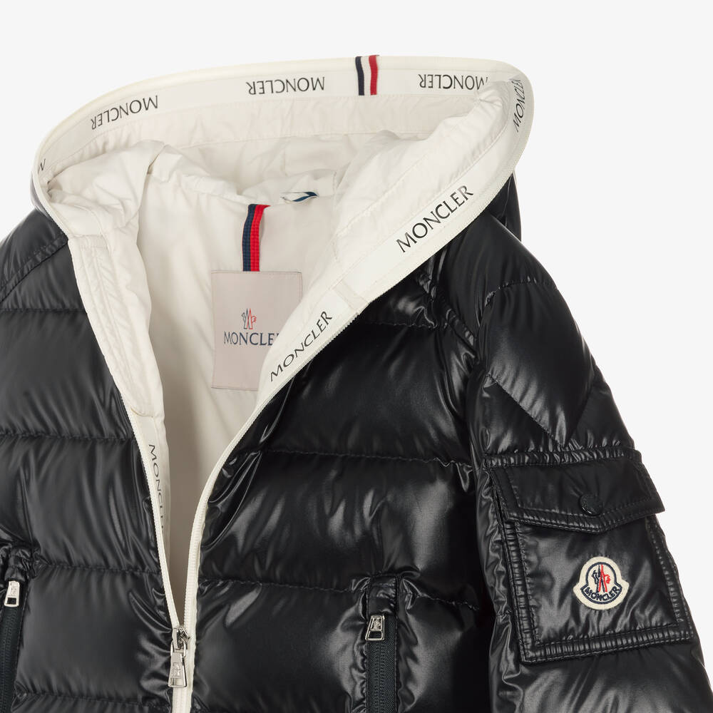 Moncler Enfant-جاكيت بافر مبطن بريش لون كحلي للأولاد | Childrensalon