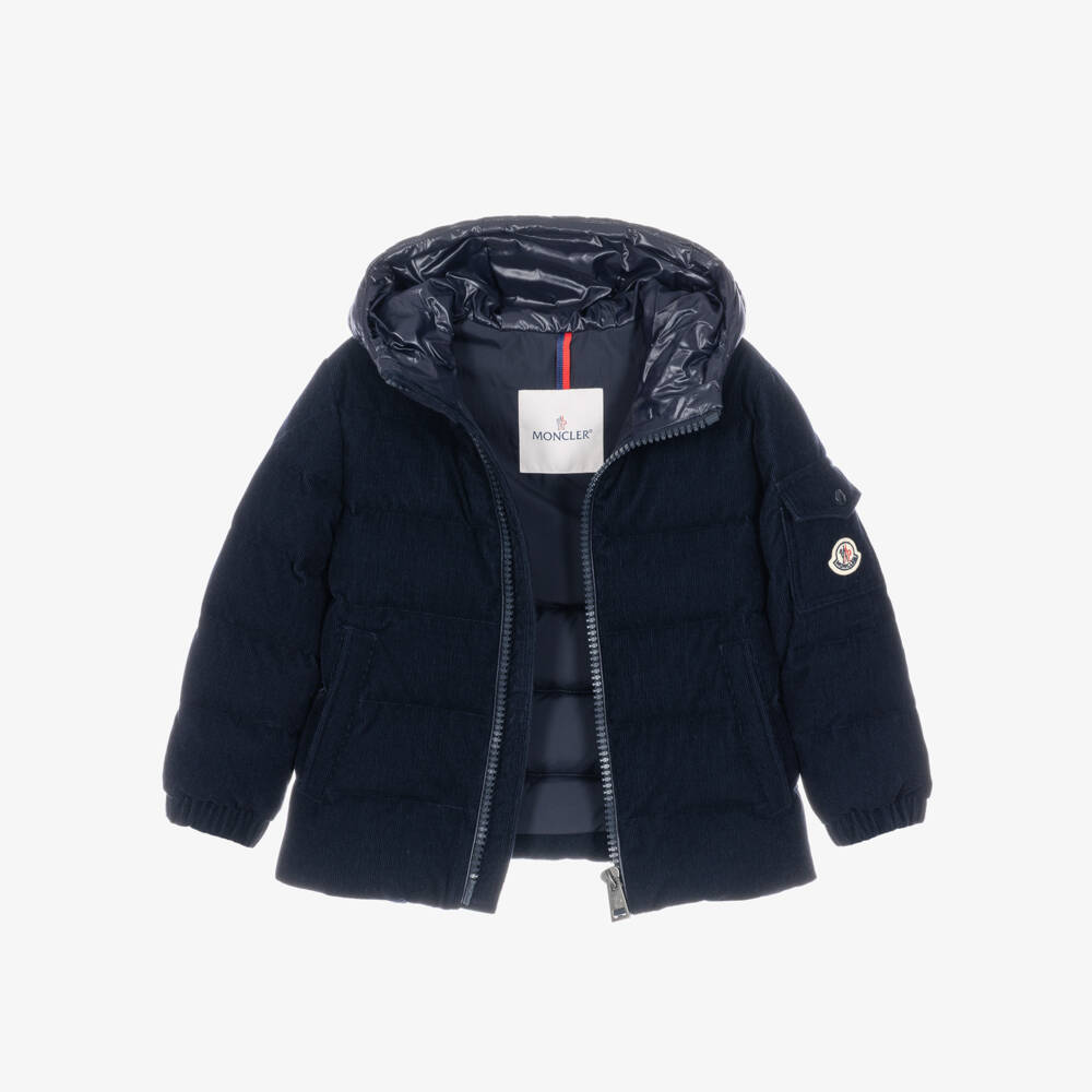 Moncler Enfant-Boys Navy Blue Larm Corduroy & Down Jacket | Childrensalon