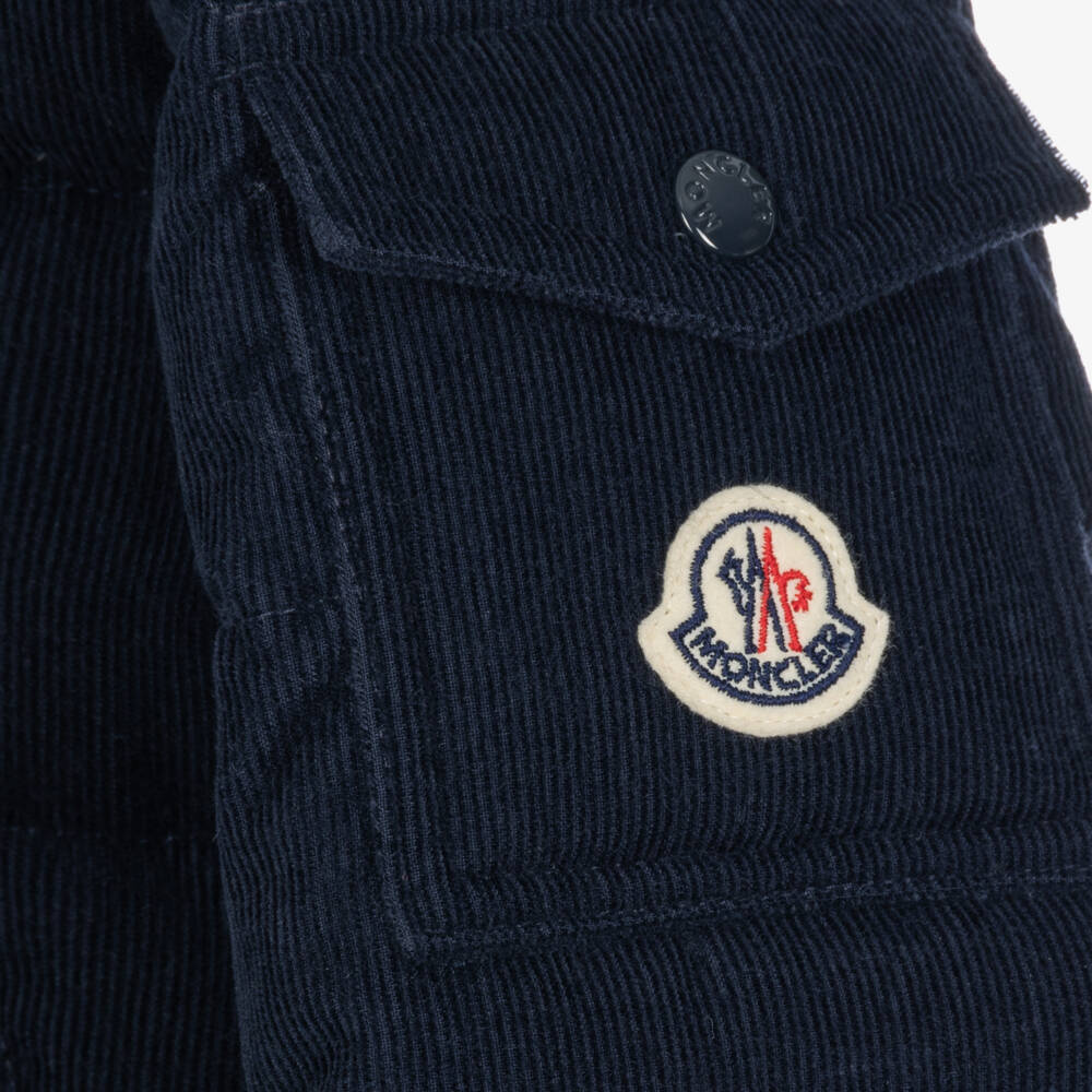 Moncler Enfant-Boys Navy Blue Larm Corduroy & Down Jacket | Childrensalon
