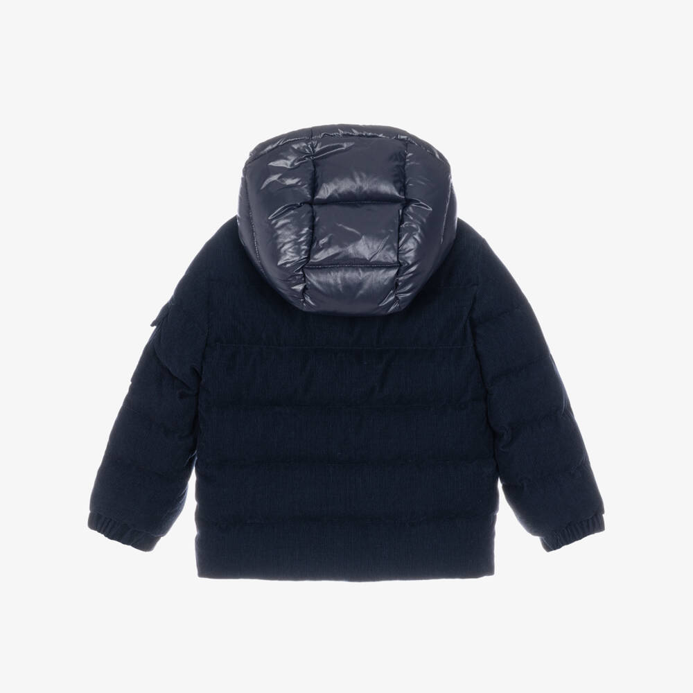 Moncler Enfant-Boys Navy Blue Larm Corduroy & Down Jacket | Childrensalon