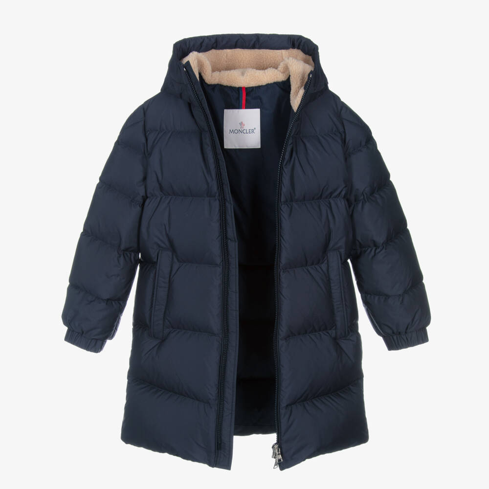 Moncler Enfant-Boys Navy Blue Lentille Puffer Coat | Childrensalon