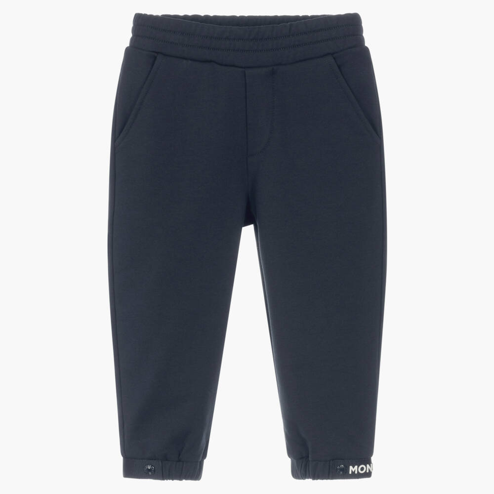 Moncler Enfant-Boys Navy Blue Logo Joggers in Cotton Jersey | Childrensalon