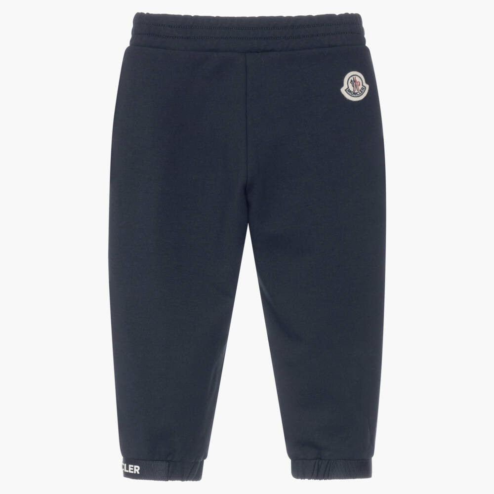 Moncler Enfant-Boys Navy Blue Logo Joggers in Cotton Jersey | Childrensalon