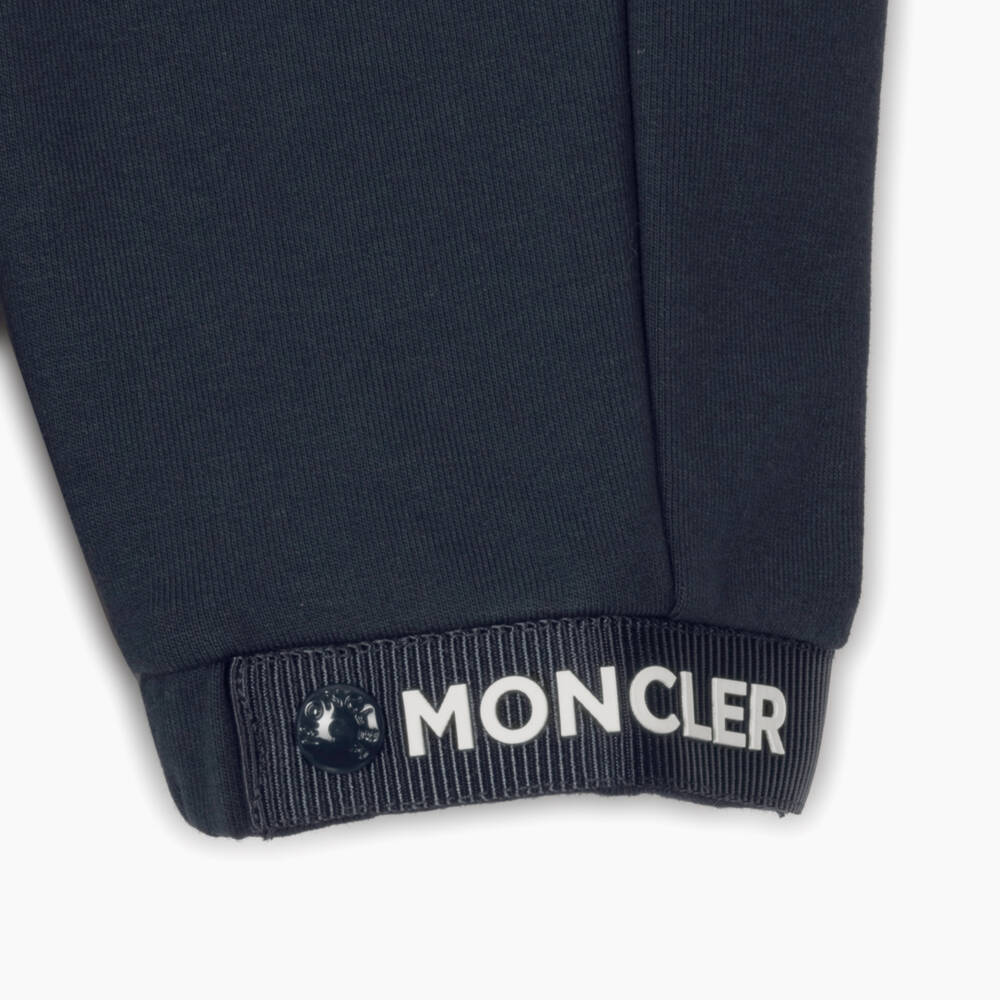 Moncler Enfant-Boys Navy Blue Logo Joggers in Cotton Jersey | Childrensalon