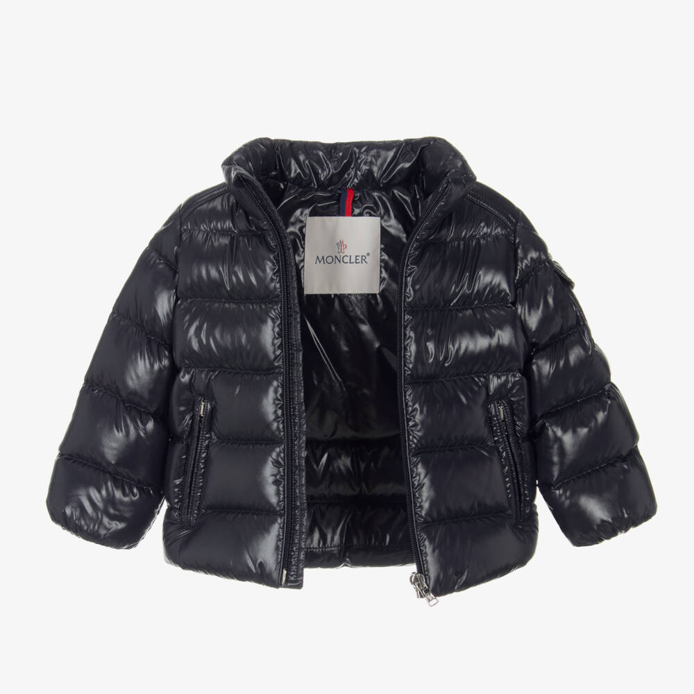 Moncler Enfant-جاكيت بافر أطفال ولادي مبطن بريش لون كحلي | Childrensalon