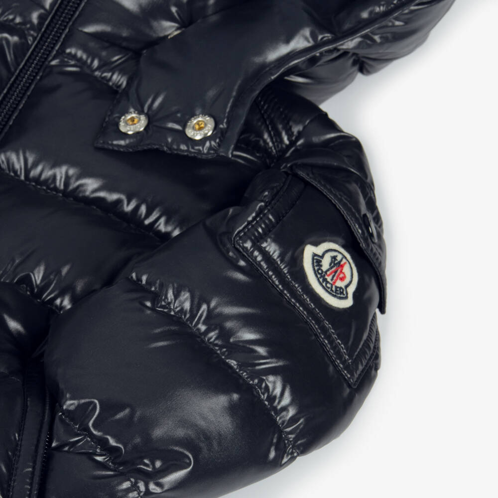 Moncler Enfant-جاكيت بافر أطفال ولادي مبطن بريش لون كحلي | Childrensalon