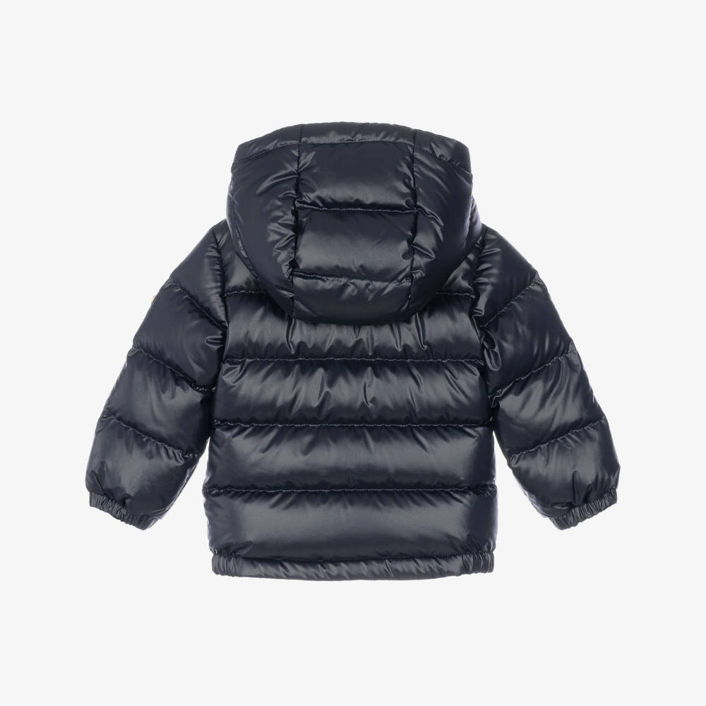 Moncler Enfant-Boys Navy Blue Mesles Down Padded Hooded Jacket | Childrensalon
