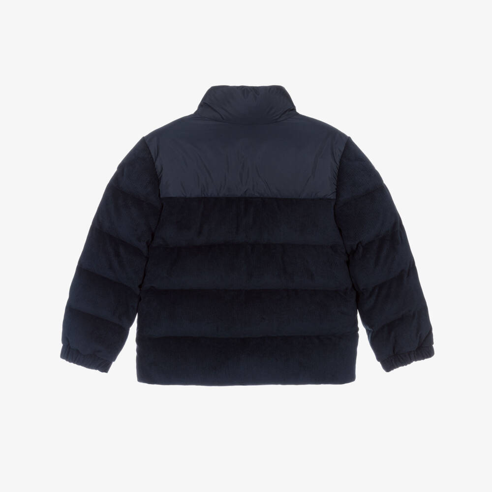 Moncler Enfant-Куртка-пуховик Camul синяя из вельвета для мальчиков | Childrensalon