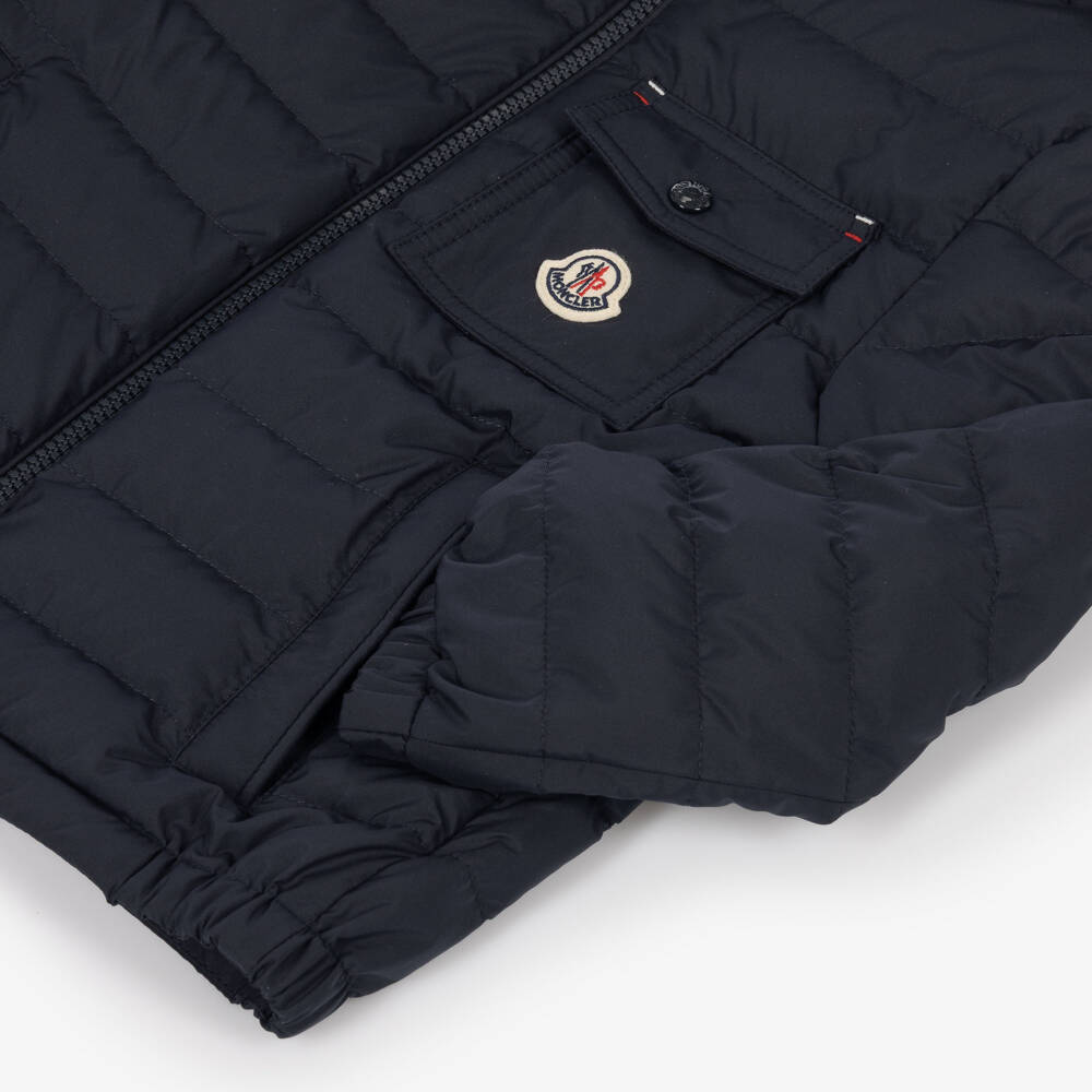 Moncler Enfant-Boys Navy Blue Quillon Hooded Down Jacket | Childrensalon