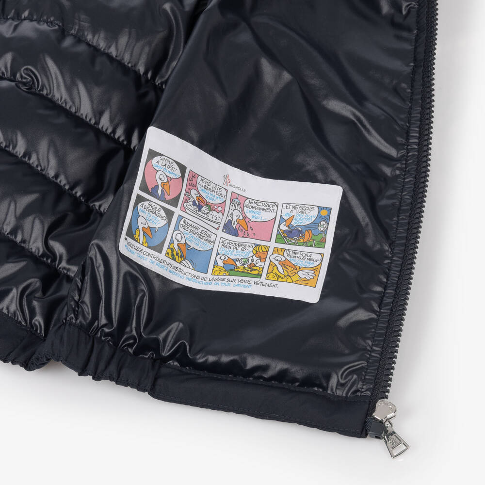 Moncler Enfant-Boys Navy Blue Quillon Hooded Down Jacket | Childrensalon