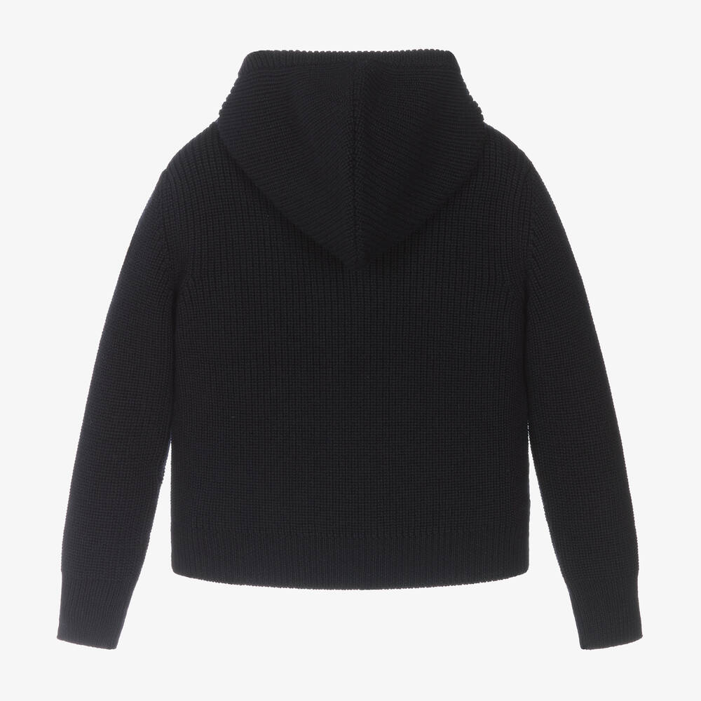 Moncler Enfant-توب بسحاب مبطن صوف لون كحلي للأولاد | Childrensalon