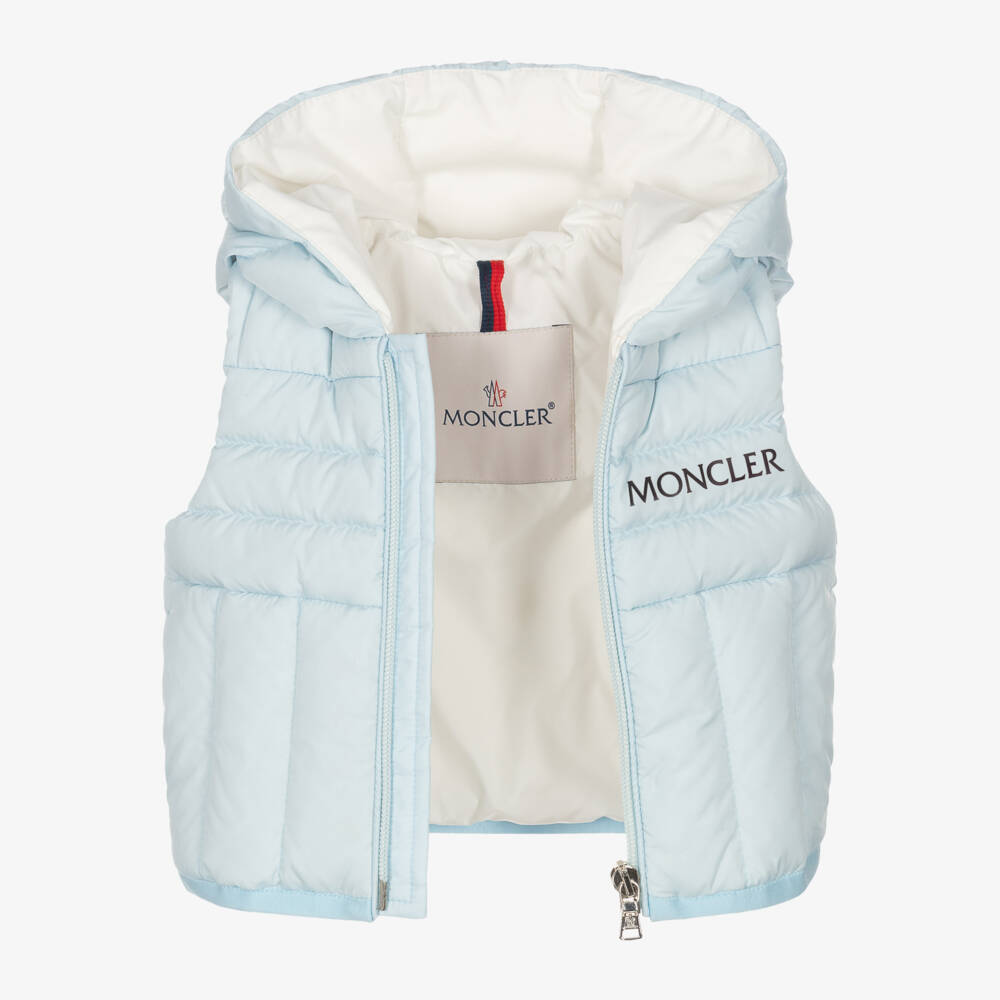 Moncler Enfant-جيليه بهودي مبطن بريش لون أزرق للأولاد | Childrensalon
