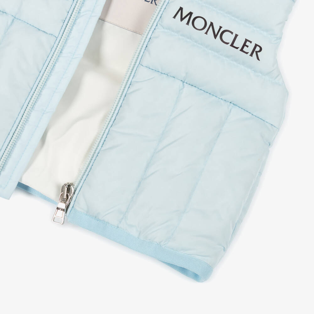 Moncler Enfant-جيليه بهودي مبطن بريش لون أزرق للأولاد | Childrensalon