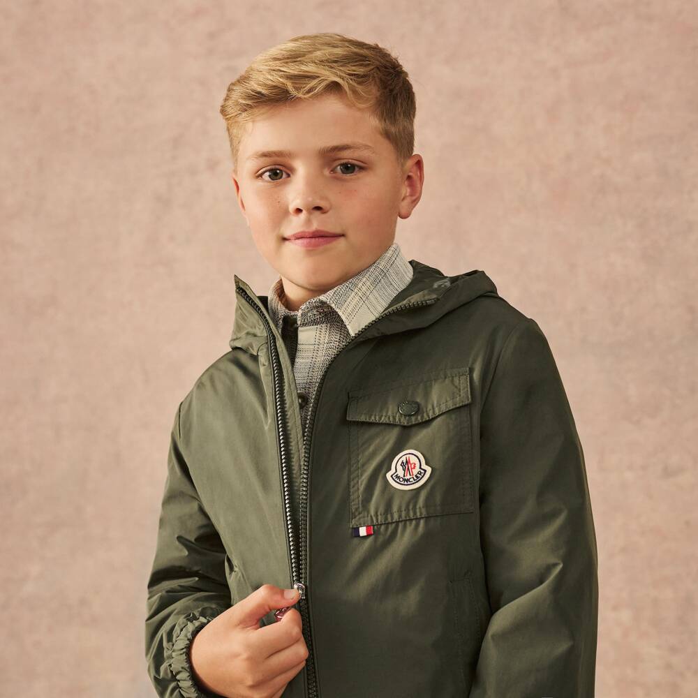 Moncler Enfant-Boys Olive Green Xavian Jacket | Childrensalon