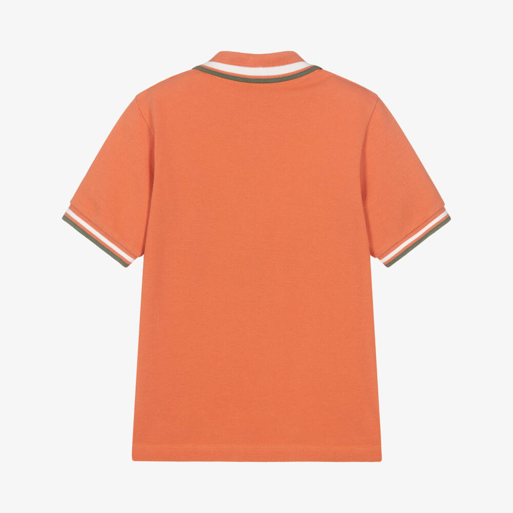 Moncler Enfant-Boys Orange Cotton Polo Shirt | Childrensalon