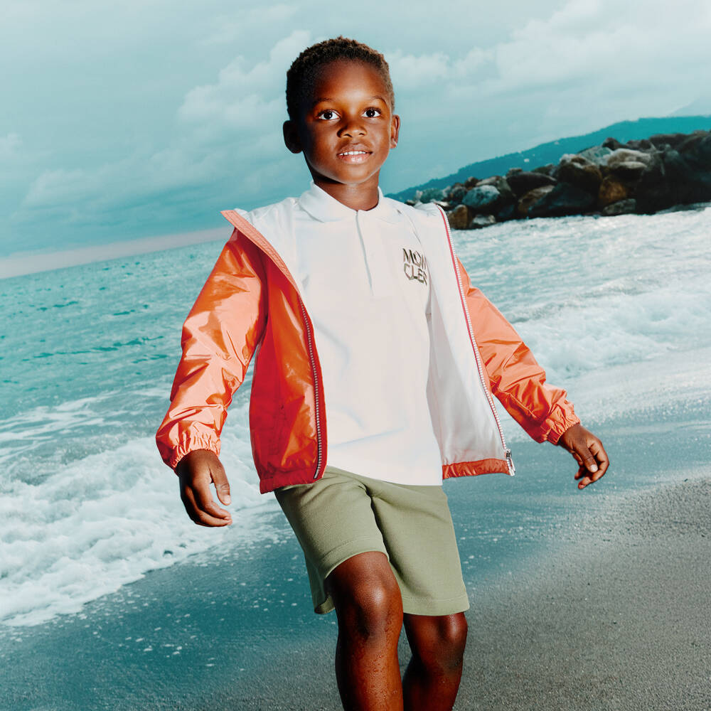 Moncler Enfant-Куртка с капюшоном Urville оранжевая для мальчиков | Childrensalon