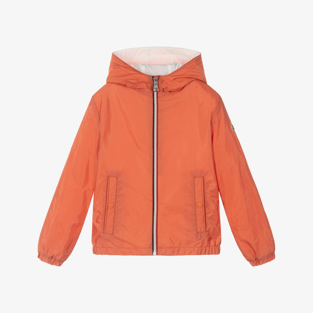 Moncler Enfant-Куртка с капюшоном Urville оранжевая для мальчиков | Childrensalon