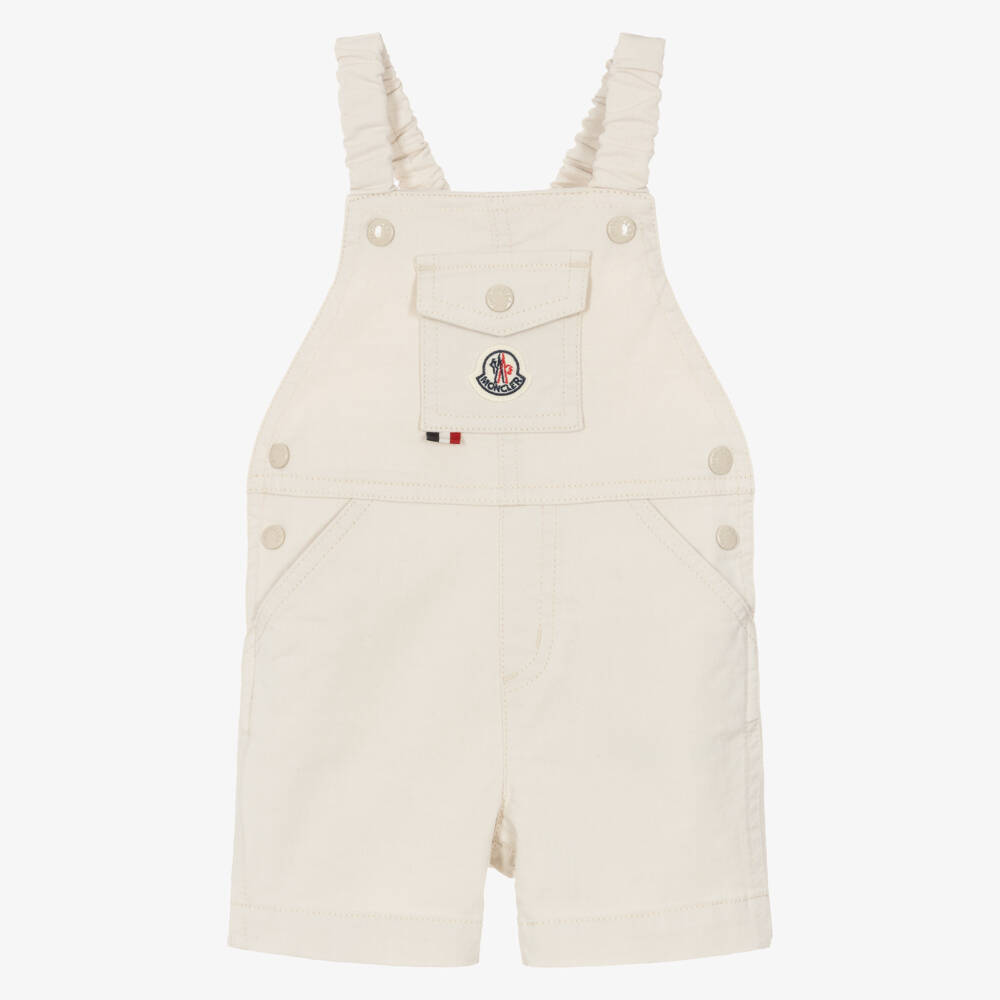 Moncler Enfant-Boys Pale Beige Cotton Short Dungarees | Childrensalon
