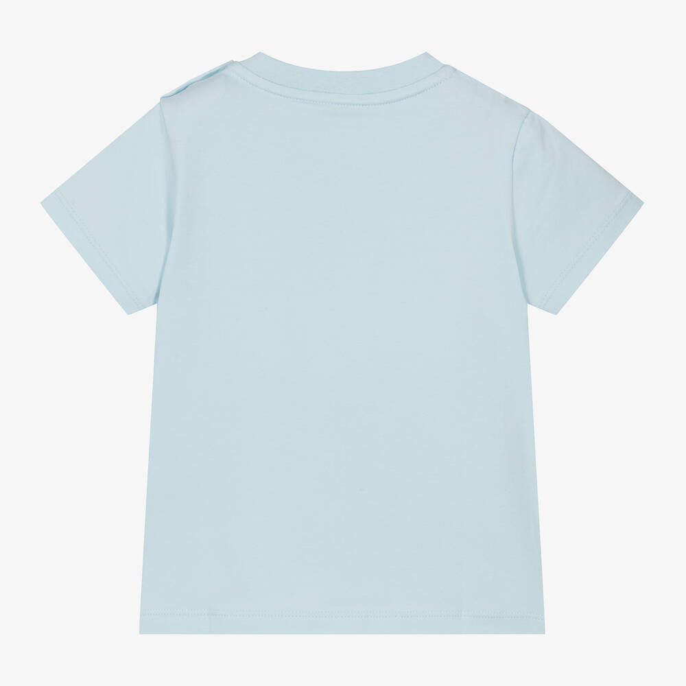 Moncler Enfant-تيشيرت قطن جيرسي لون أزرق فاتح للأولاد | Childrensalon