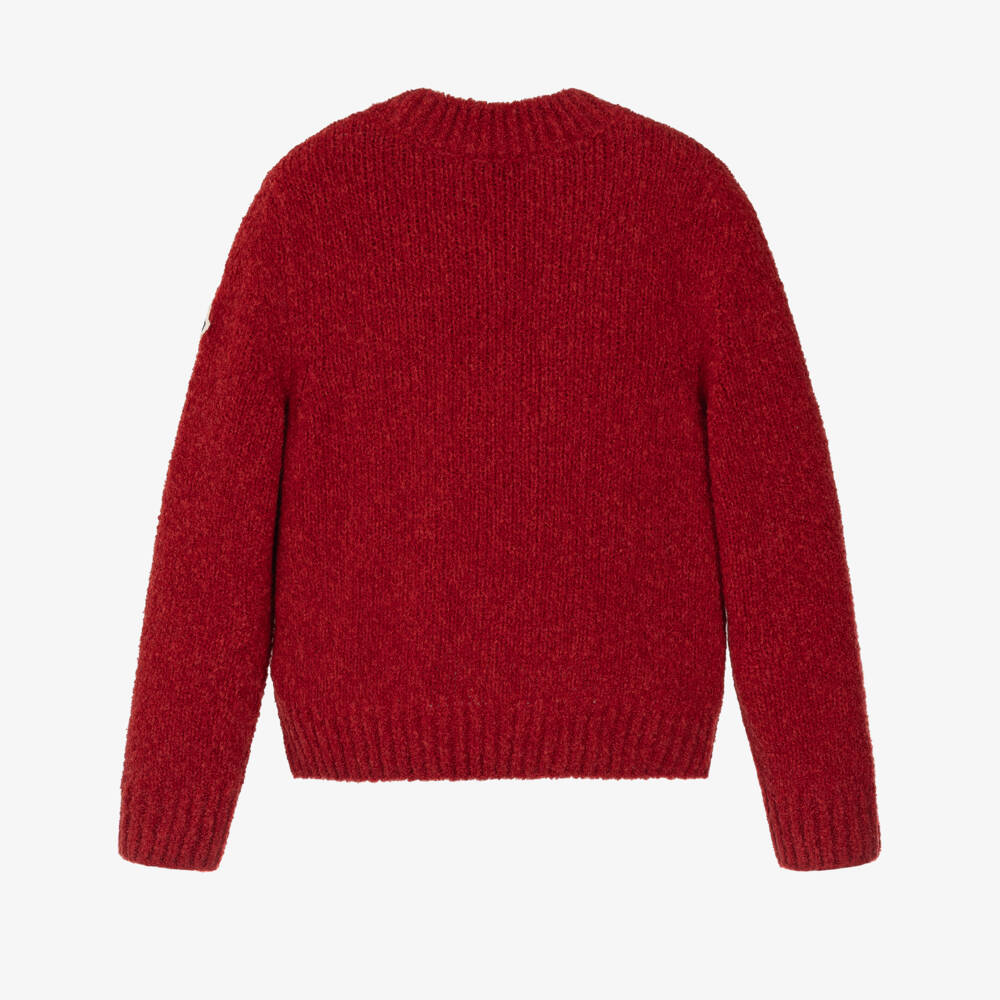 Moncler Enfant-Boys Red Boucle Logo Sweater | Childrensalon