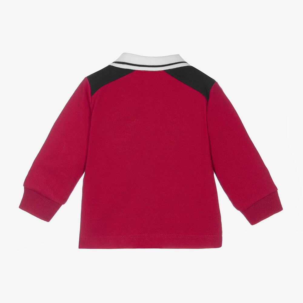 Moncler Enfant-Boys Red Cotton Piqué Polo Top | Childrensalon