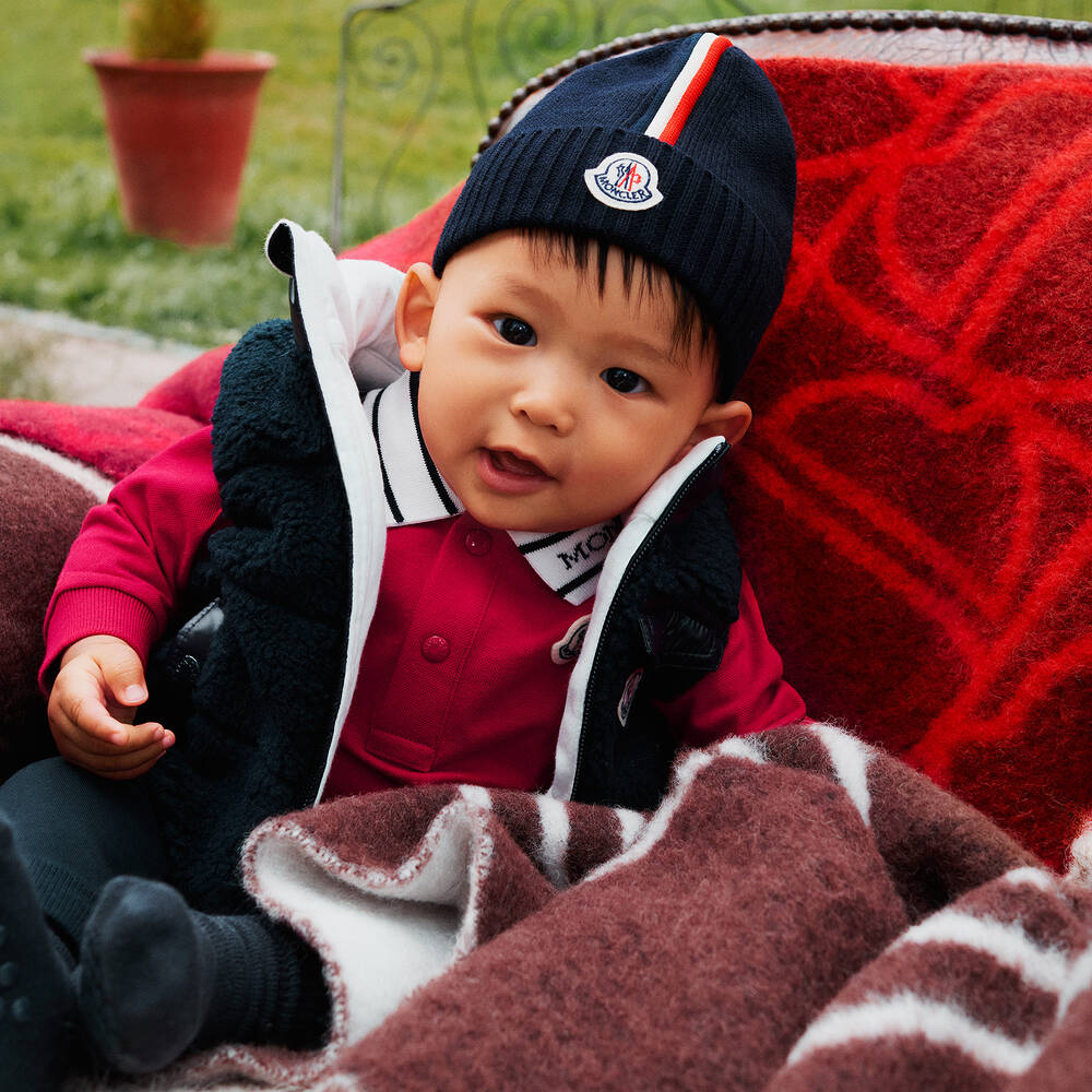 Moncler Enfant-Boys Red Cotton Piqué Polo Top | Childrensalon