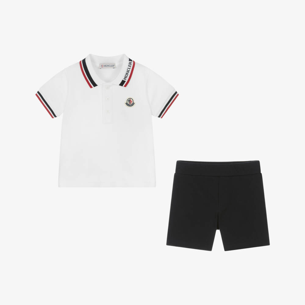 Moncler Enfant-Boys White Cotton Shorts Set | Childrensalon