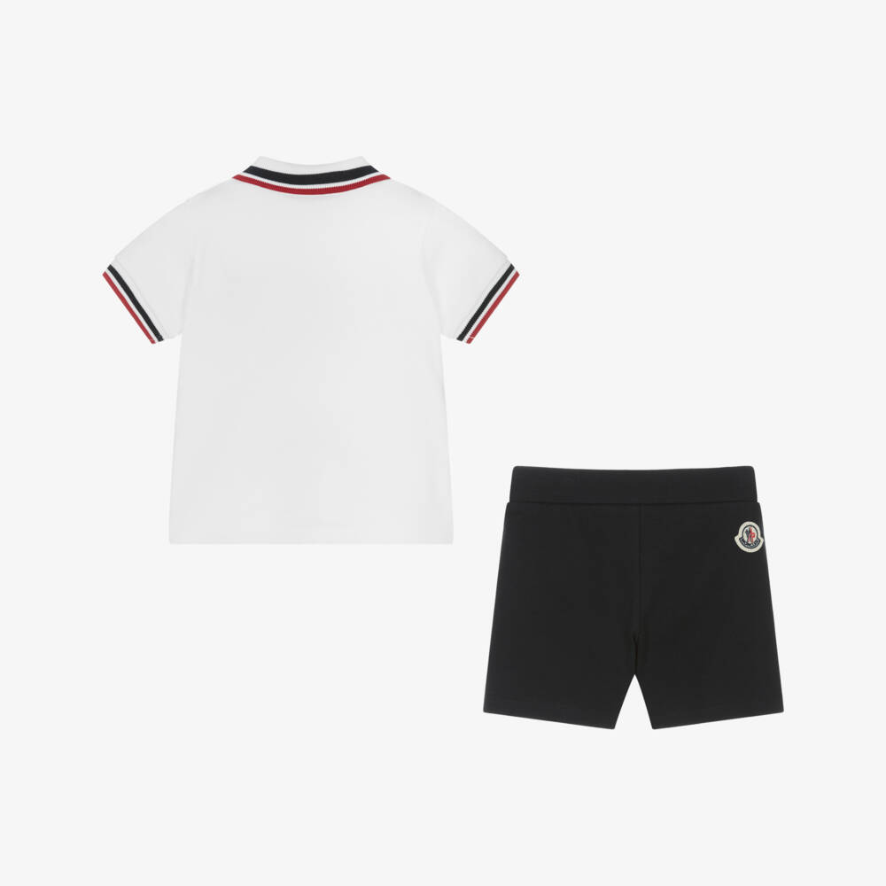 Moncler Enfant-Boys White Cotton Shorts Set | Childrensalon