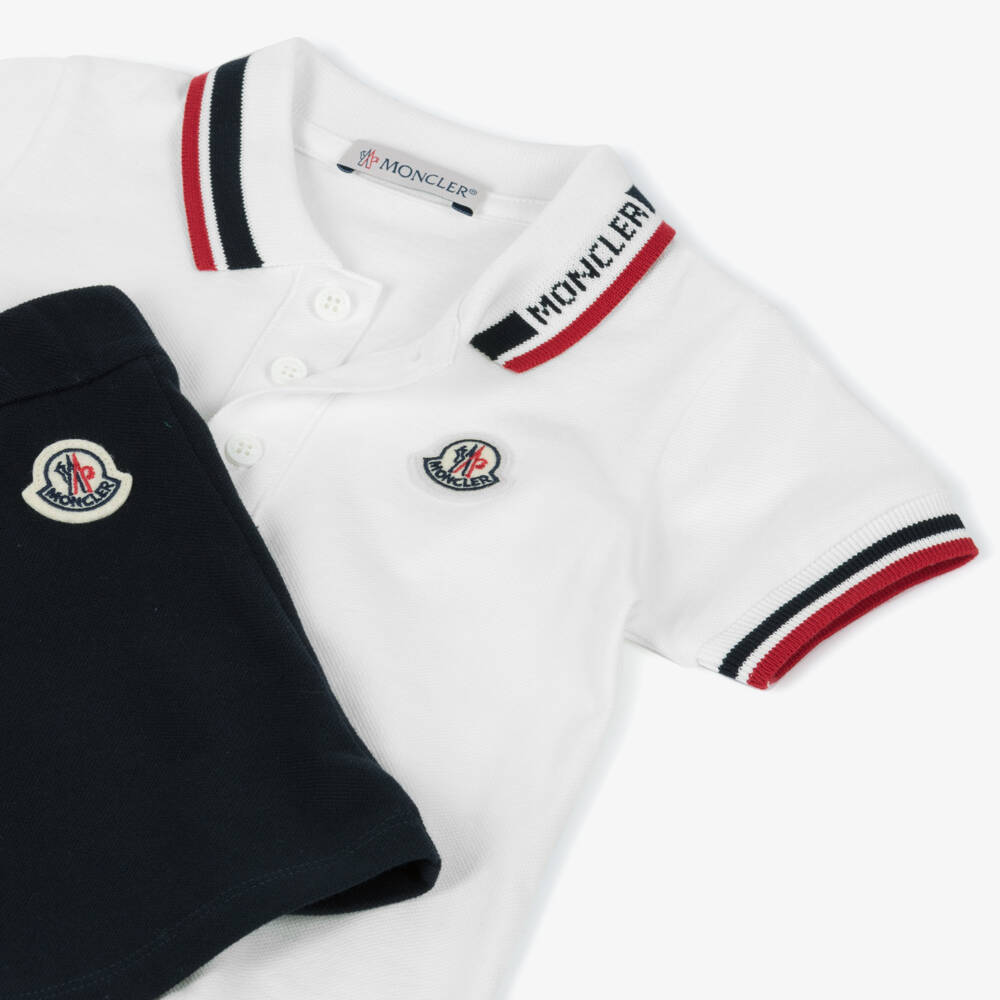 Moncler Enfant-Boys White Cotton Shorts Set | Childrensalon