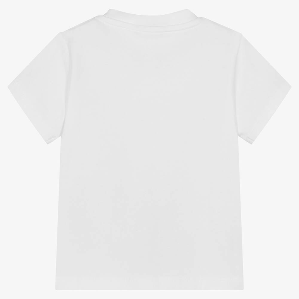 Moncler Enfant-تيشيرت قطن جيرسي لون أبيض للأولاد | Childrensalon