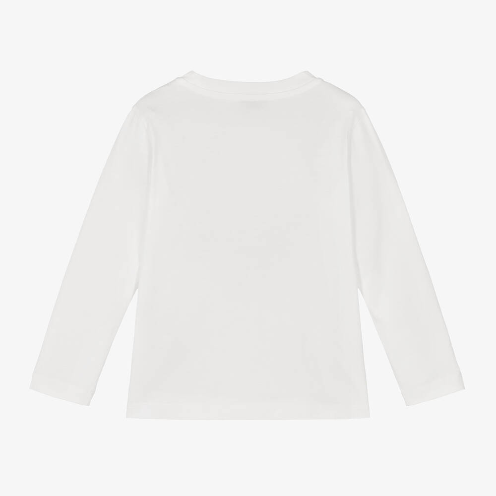 Moncler Enfant-توب قطن جيرسي لون أبيض للأولاد | Childrensalon