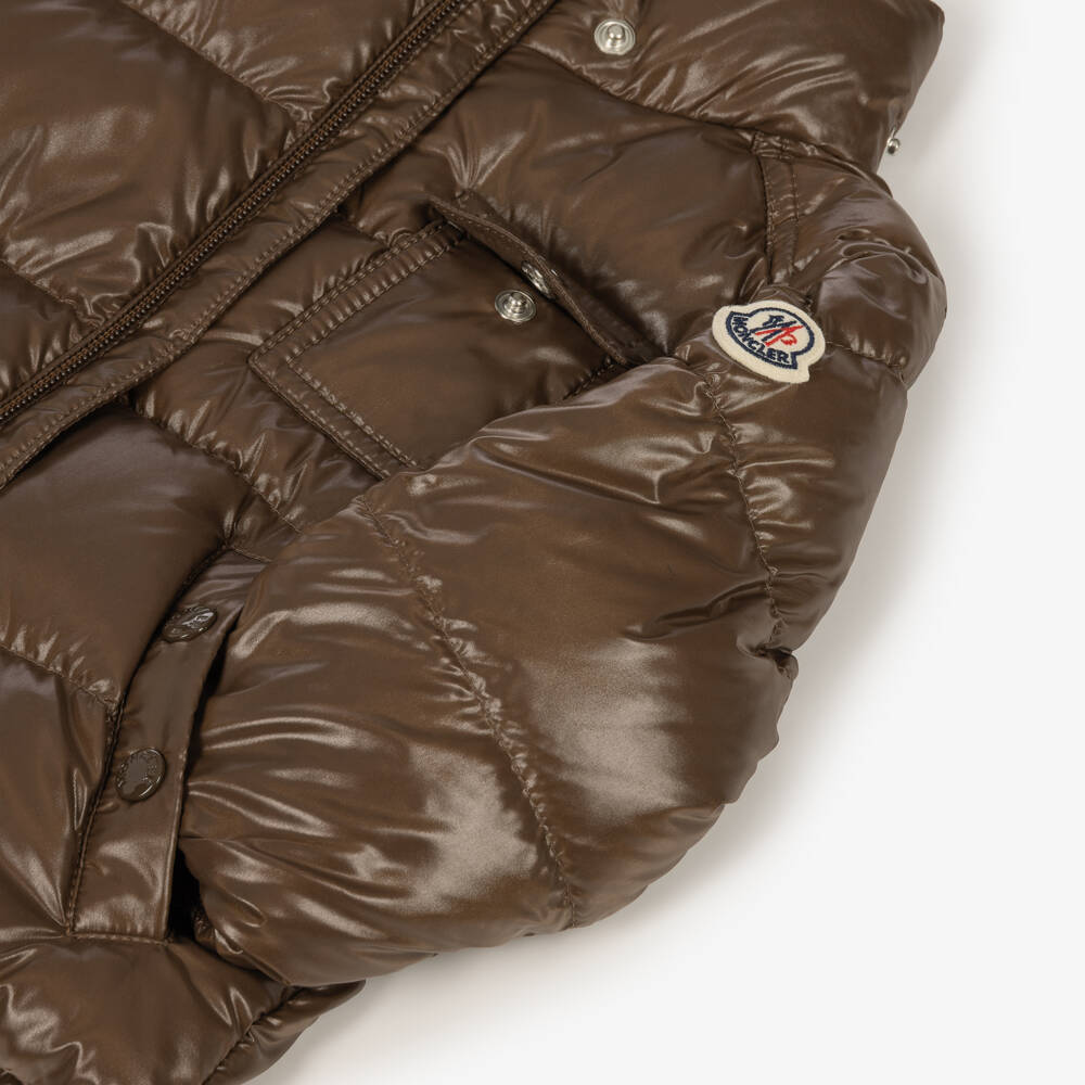 Moncler Enfant-Brown K2F Down Padded Hooded Jacket | Childrensalon