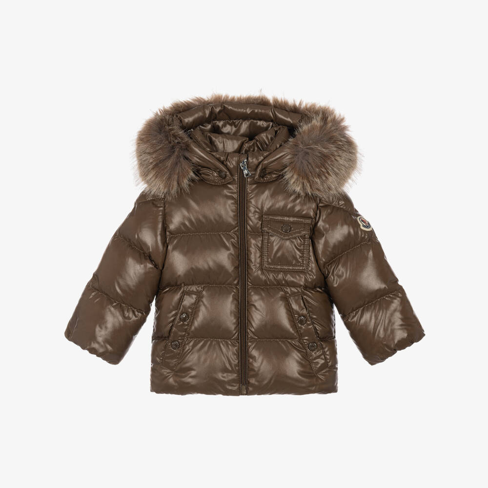 Moncler Enfant-Brown K2F Down Padded Hooded Jacket | Childrensalon