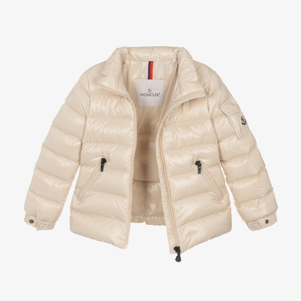 Moncler Enfant-Girls Beige Down Padded Badyf Jacket | Childrensalon