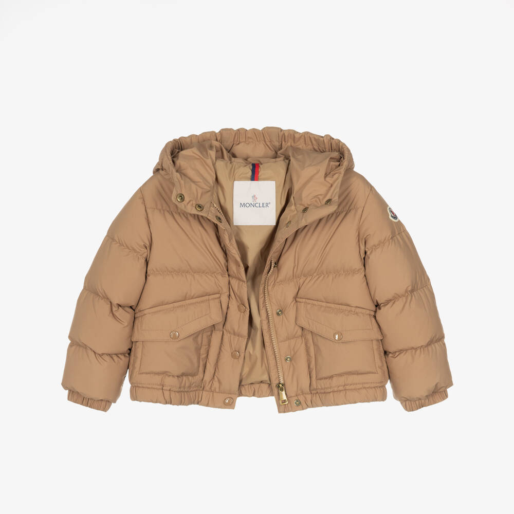 Moncler Enfant-Girls Beige Down Padded Phelanta Jacket | Childrensalon