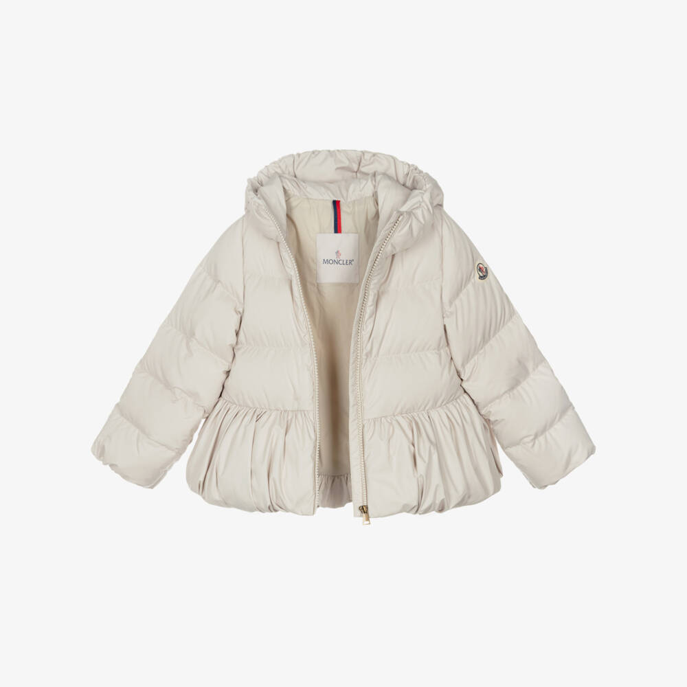 Moncler Enfant-Girls Beige Elizaveta Down Padded Puffer Jacket | Childrensalon