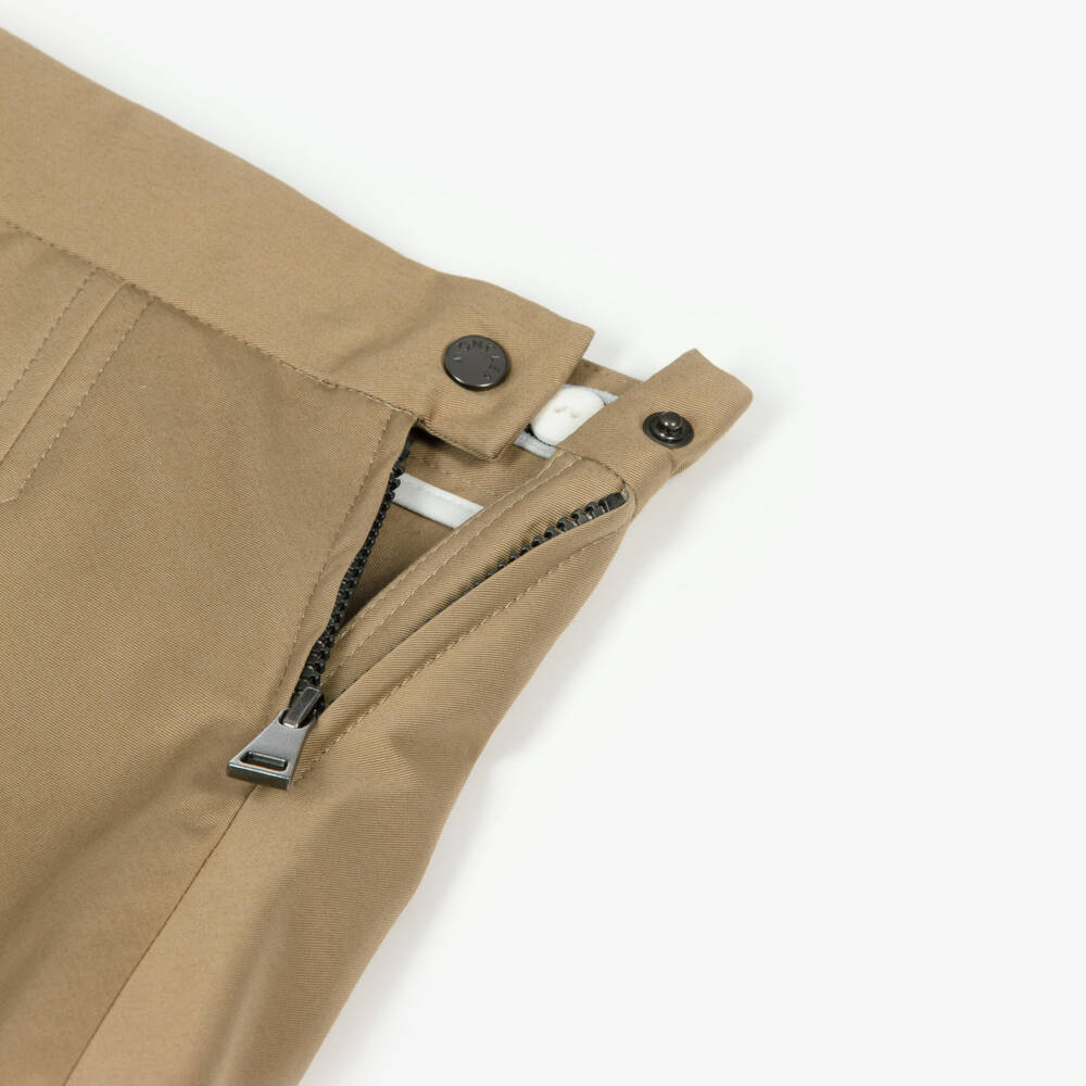 Moncler Enfant-Girls Beige Pleated Cotton Skirt | Childrensalon