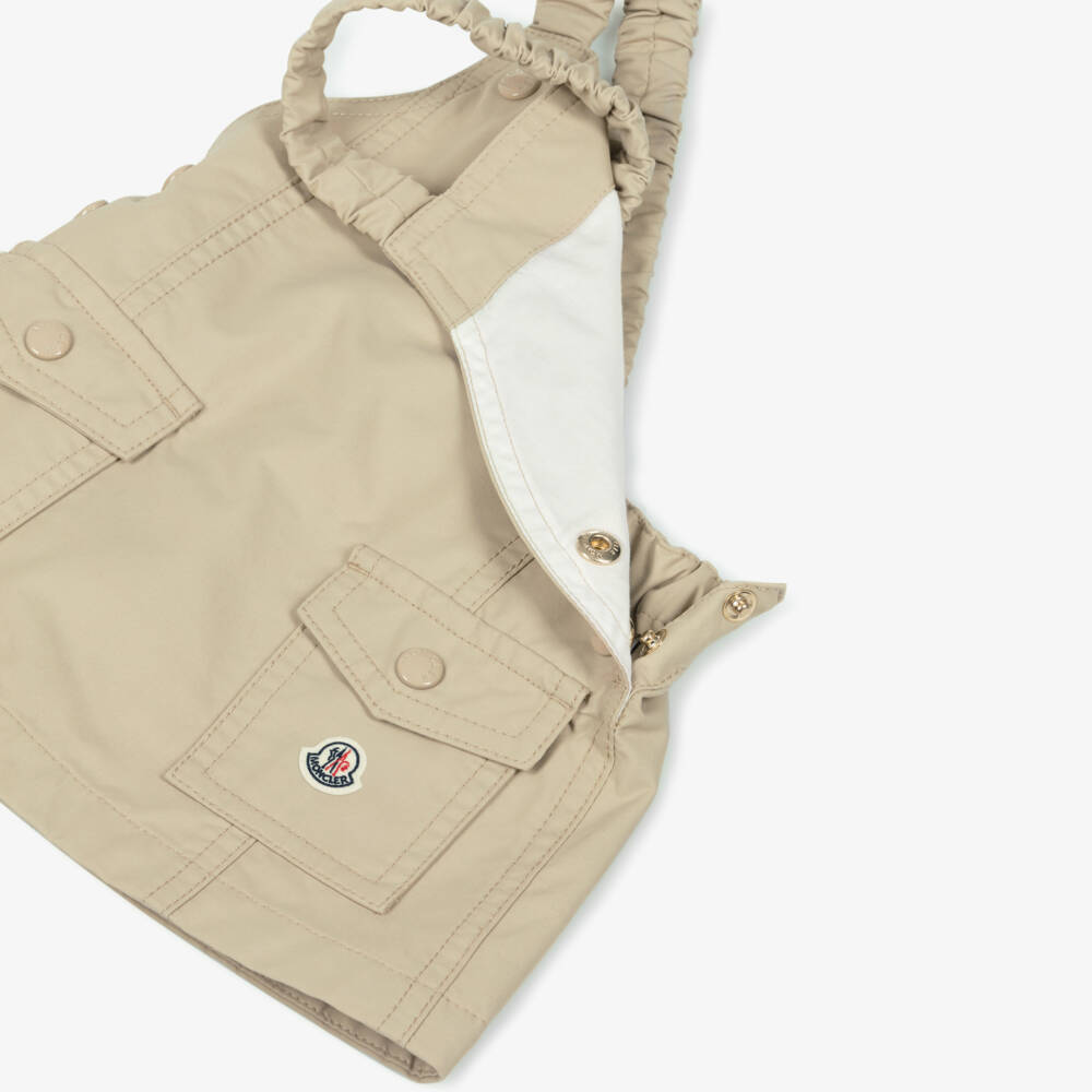 Moncler Enfant-Бежевый сарафан в стиле утилити для девочек | Childrensalon