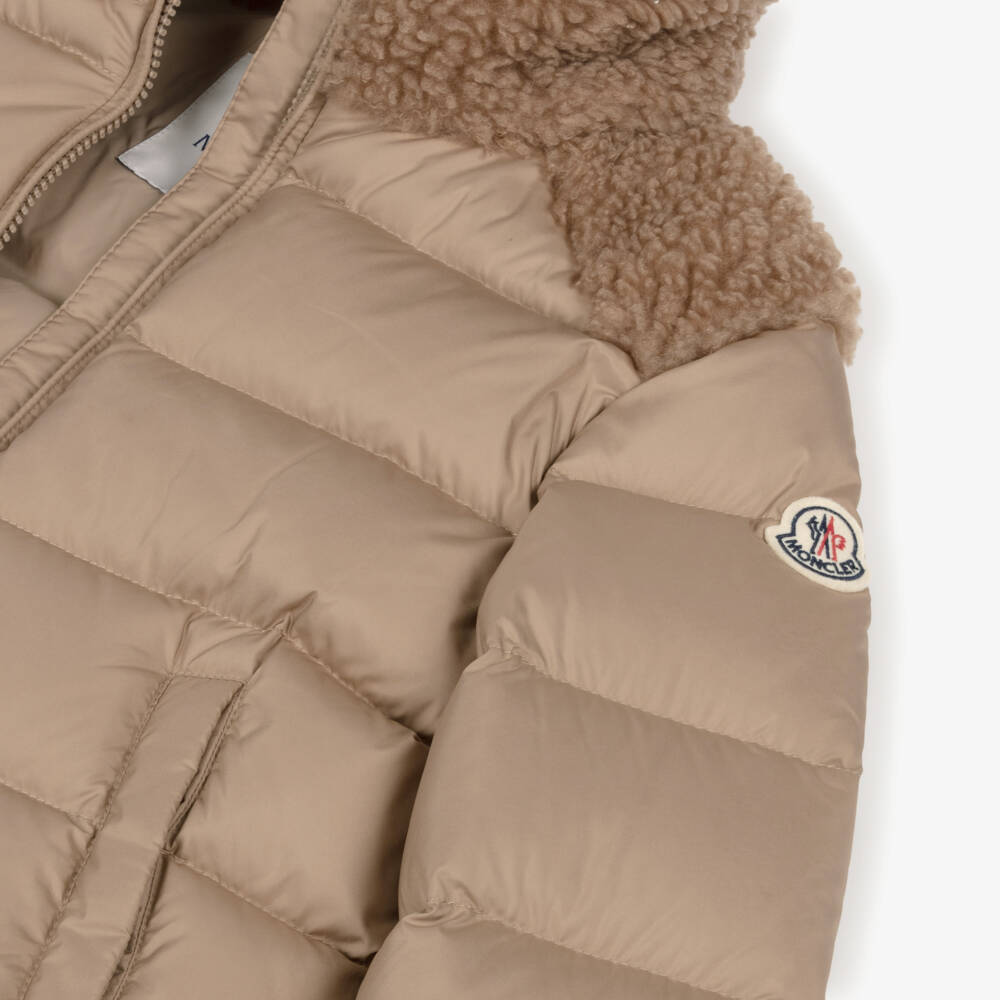Moncler Enfant-Куртка-пуховик Vard кремовая для девочек | Childrensalon