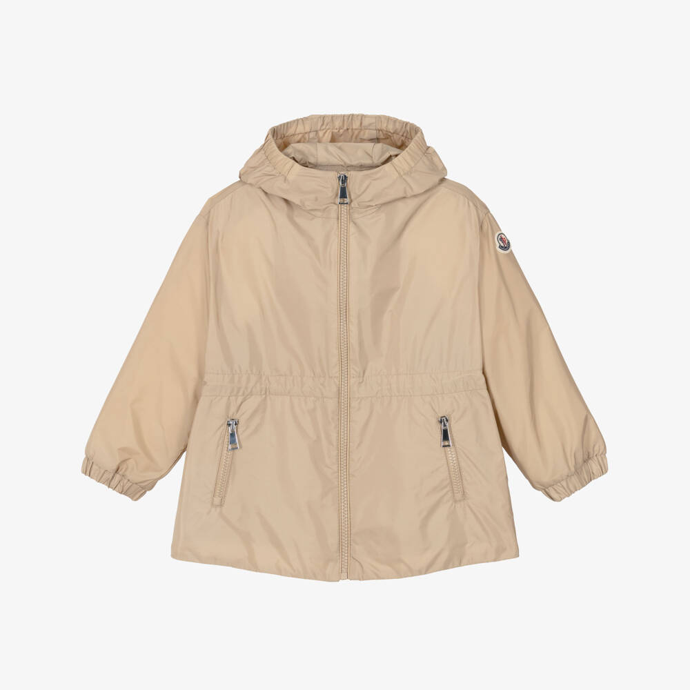 Moncler Enfant-Girls Beige Wete Water Repellent Raincoat | Childrensalon