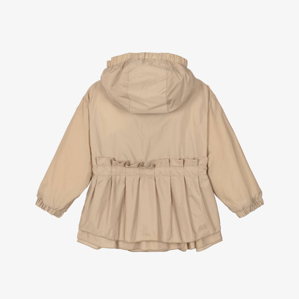 Moncler Enfant-Girls Beige Wete Water Repellent Raincoat | Childrensalon