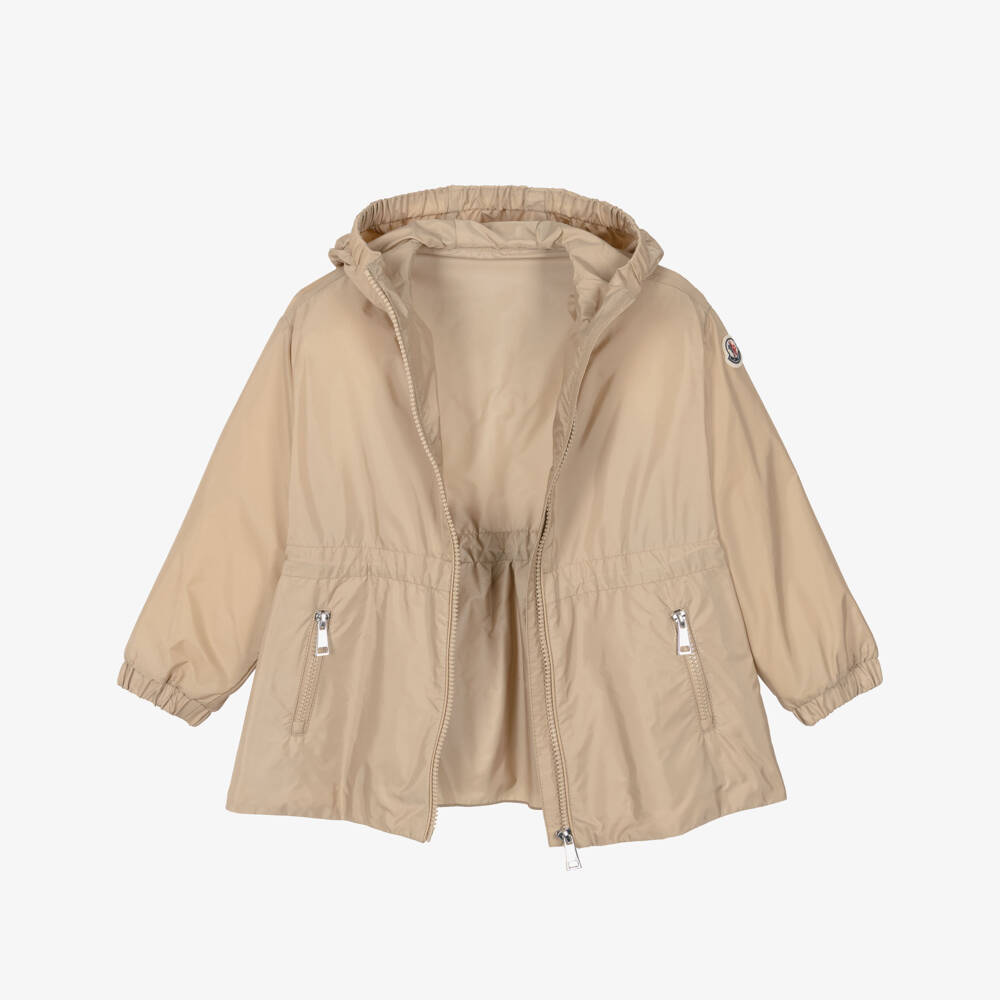 Moncler Enfant-Girls Beige Wete Water Repellent Raincoat | Childrensalon