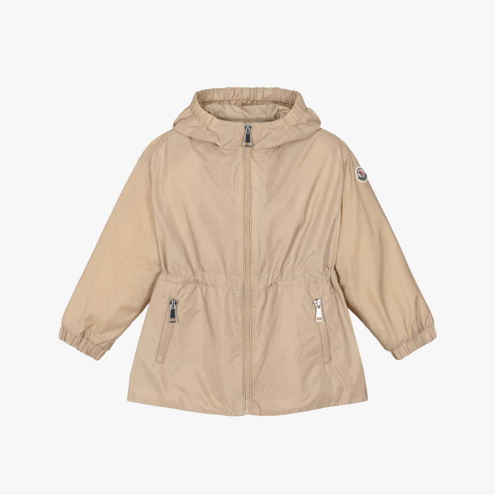 Moncler Enfant-Girls Beige Wete Water Repellent Raincoat | Childrensalon