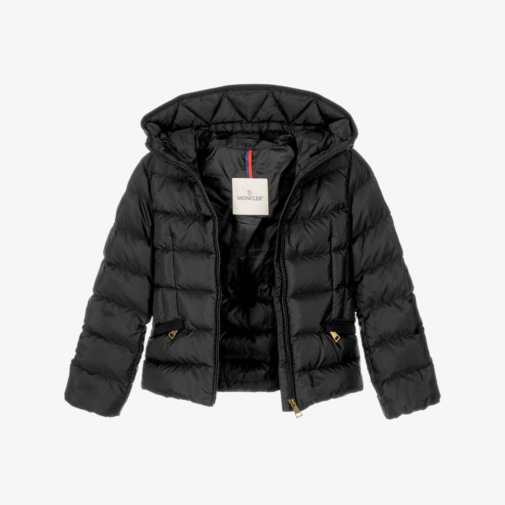 Moncler Enfant-Girls Black Avoce Hooded Puffer Jacket | Childrensalon