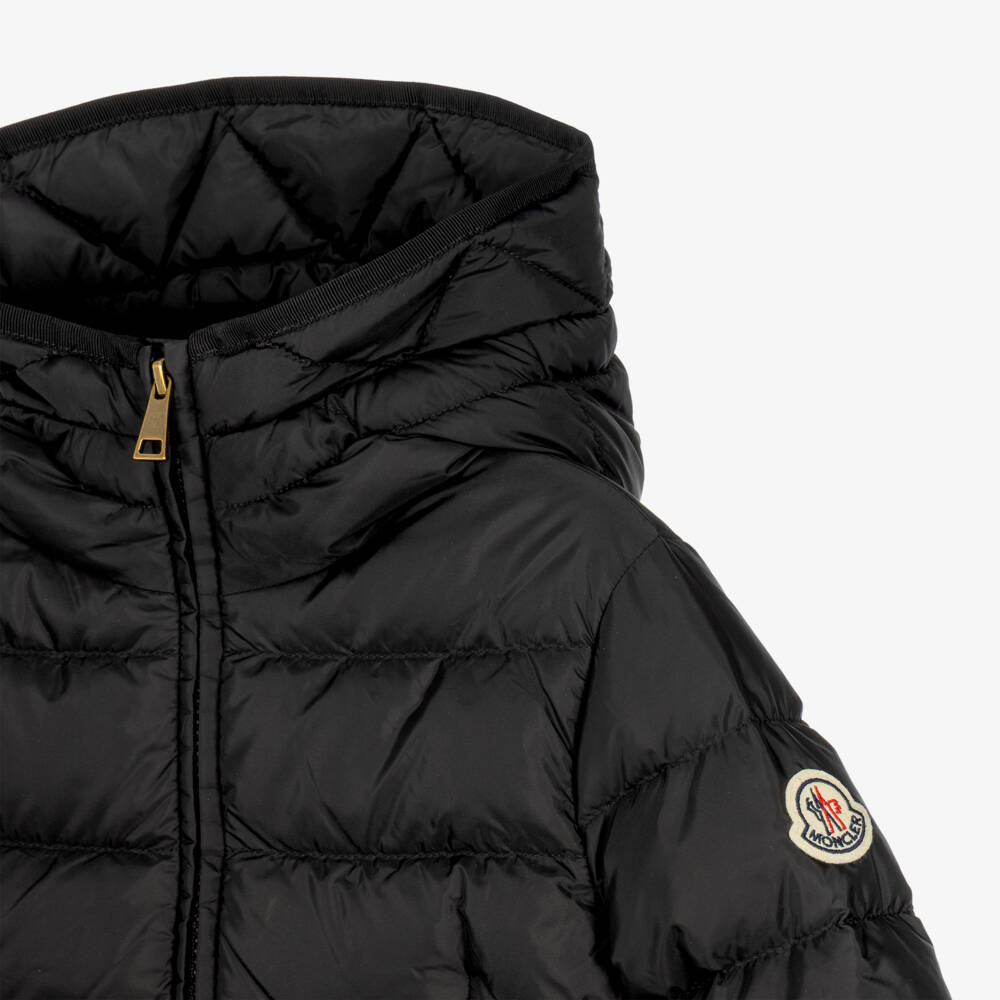 Moncler Enfant-Girls Black Avoce Hooded Puffer Jacket | Childrensalon