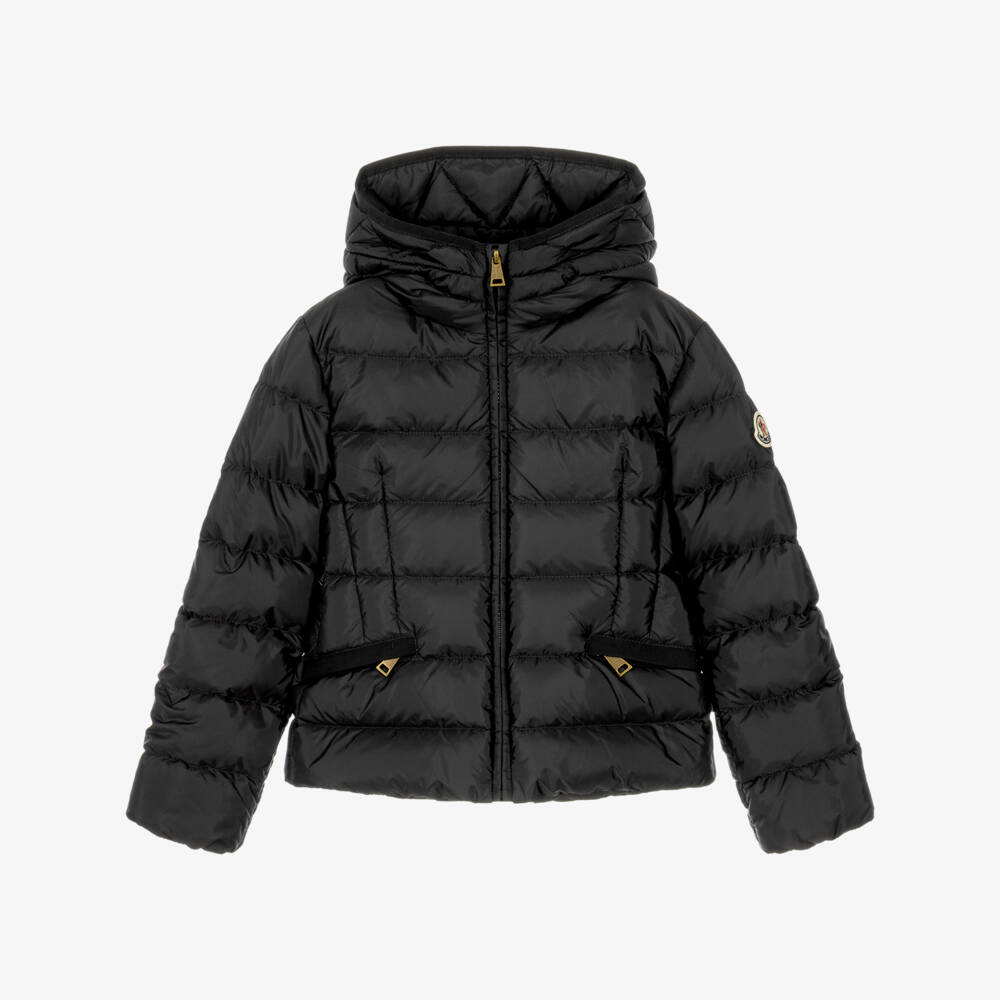 Moncler Enfant-Girls Black Avoce Hooded Puffer Jacket | Childrensalon